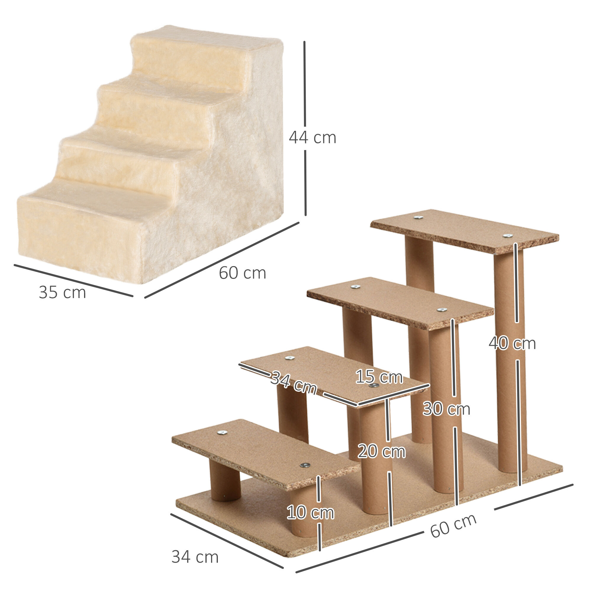 PawHut Escalera para Perros Beige, , large Imagen numero 3