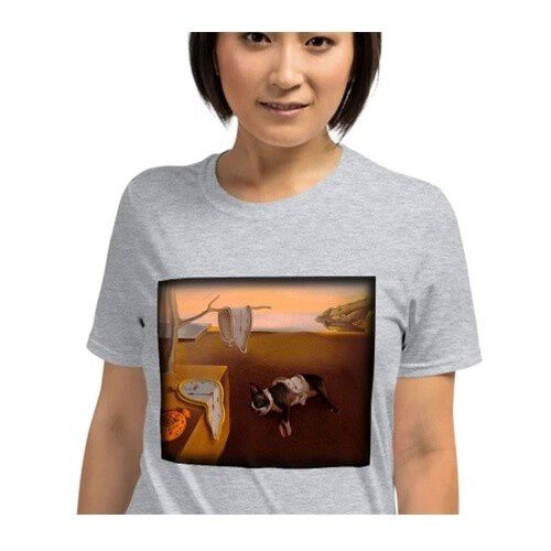 Mascochula camiseta mujer mola dalí personalizada con tu mascota gris thumbnail