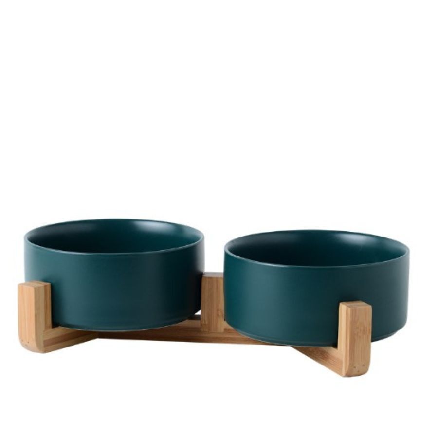 Comedero o cuenco de cer&aacute;mica VERDE para mascotas, , large Imagen numero 1