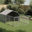 vidaXL Caseta perros exterior con corral 4x3x1,9 m acero galvanizado, , large indicador imagen numero 17