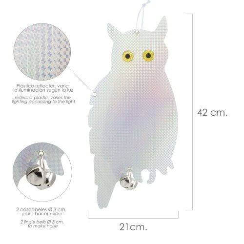 Búho espantapájaros reflectante color Blanco Reflectante thumbnail