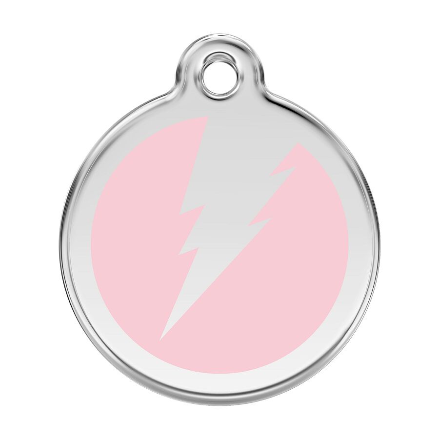 Placa identificativa Acero Inoxidable Esmalte Rayo Rosa para perros, , large Imagen numero 1