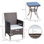 Outsunny Conjunto de Muebles para Jardín Juegos de Muebles de Ratán Incluye 1 Mesa y 2 Sillones con Cojines Estructura de Metal para Terraza Patio Marrón, , large indicador imagen numero 3