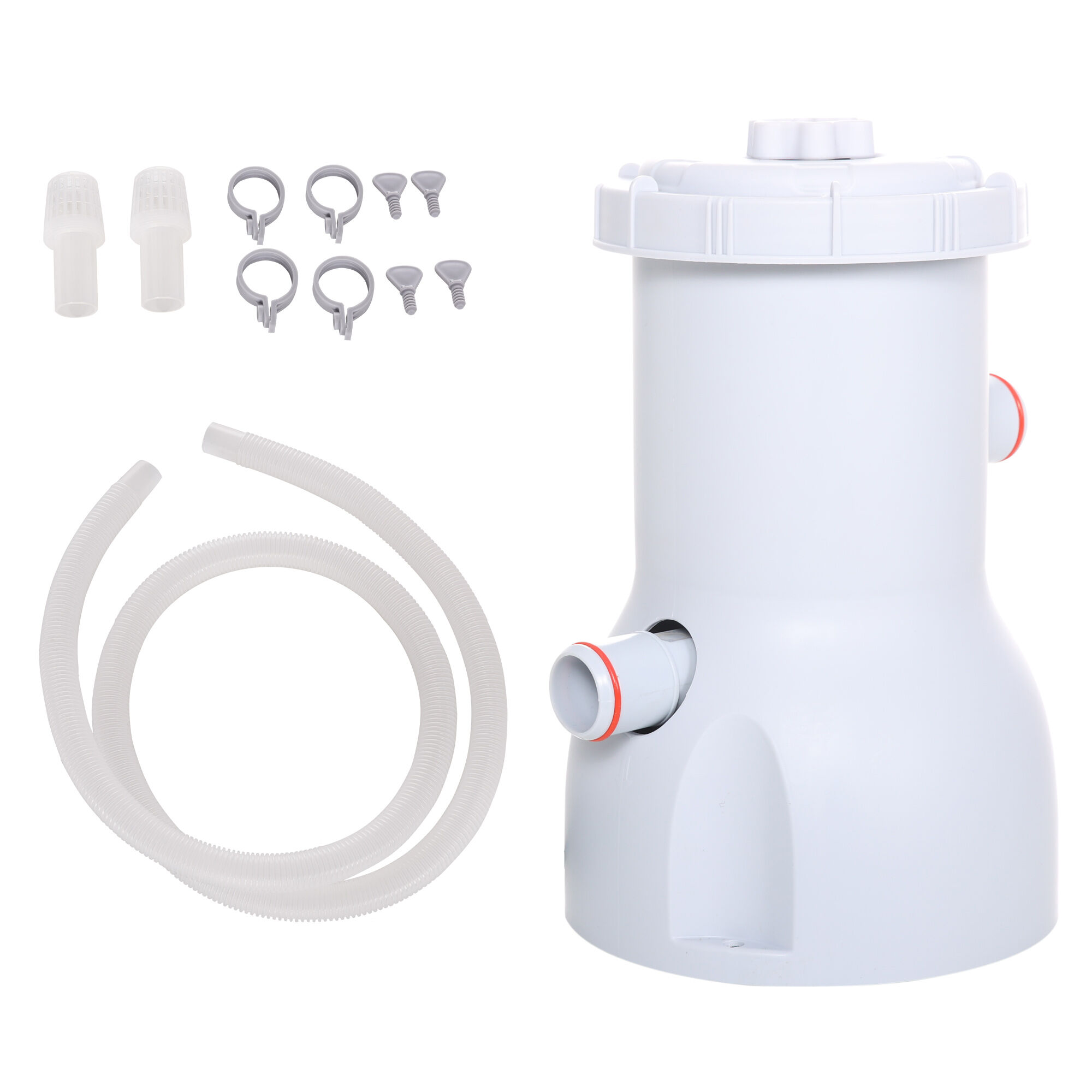 Outsunny Depuradora de Filtro 3028 L/h para Piscinas Desmontables hasta 15.000 L Bomba de Filtro con Mangueras de Conexi&oacute;n de 32 mm &Oslash;18x28 cm Blanco, , large Imagen numero 1