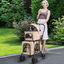 COSTWAY Cochecito para Perros Plegable, 3 en 1 Carrito para 2 Perros o Gatos, con 2 Transportines Desmontables, Cinturón de Seguridad, Cojines Desmontables, Carrito de Viaje para Mascotas (Beige), , large indicador imagen numero 2