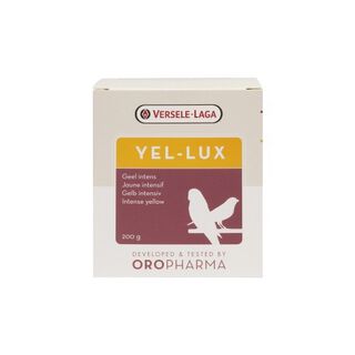 Alimento complementario Yel-lux de Oropharma intesificar Versele Laga