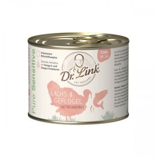 Dr. Link Pure Sensitive Lachs und Geflügel Lata para gatos
