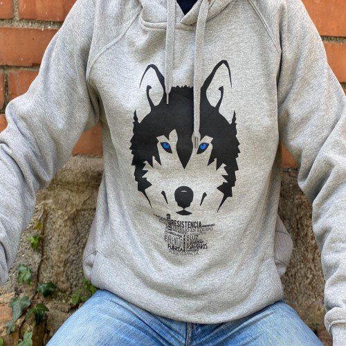 Sudadera Animal Totem lobo color gris thumbnail