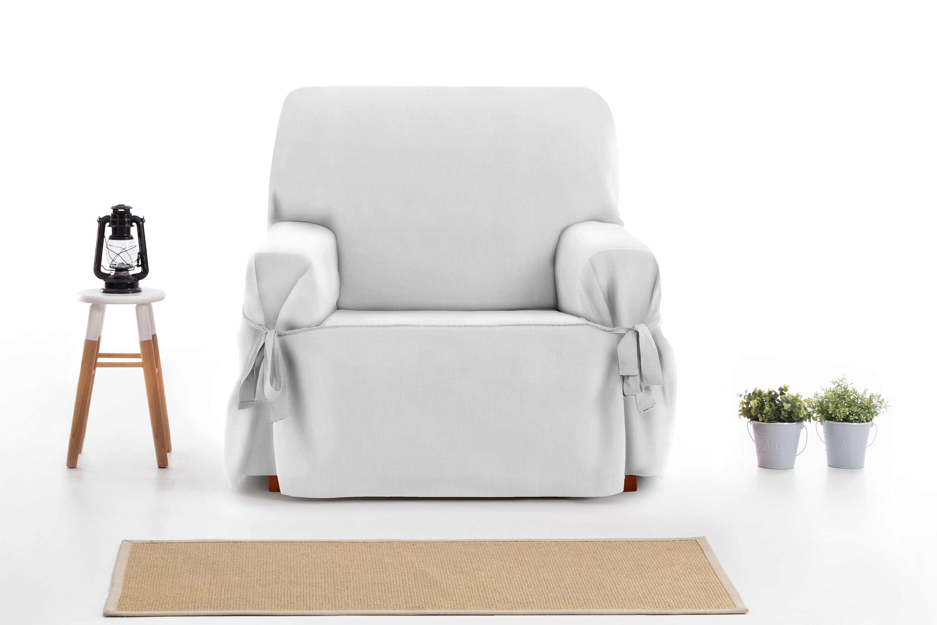 Protector Funda Sofa 2 Plazas con lazos. Color Gris. 2 plazas (120 - 180 cm), , large Imagen numero 6