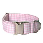 Collar para perro "Vichy pink" T.XL/hebilla metálica/ Color rosa, , large image number null