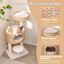 COSTWAY Árbol para Gatos para Interior, Torre Moderna con Percha Superior, Condominio de Totora, Postes de Rascado de Sisal, Juguete Colgante, Cama, Cojín Removible, Centro de Actividades para Gatos, Natural, , large indicador imagen numero 5