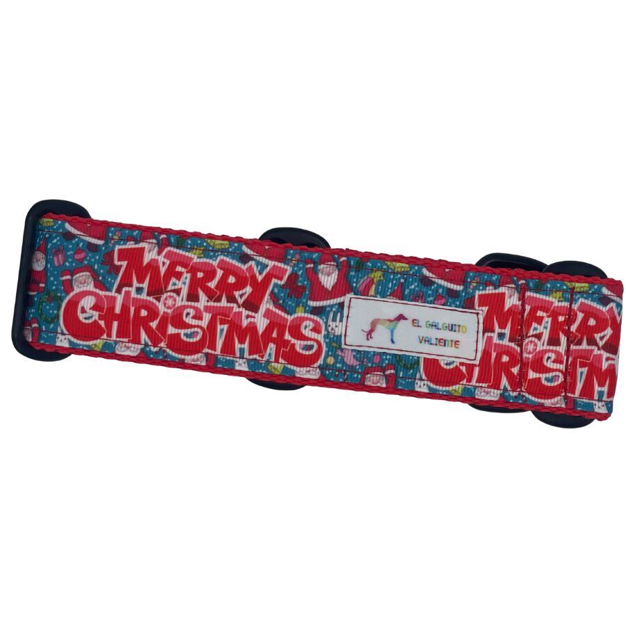 EGV - Collar Martingale Navidad 4 cm ancho, Collar galgo hecho a mano en Espa&ntilde;a (Merry Christmas), , large Imagen numero 8