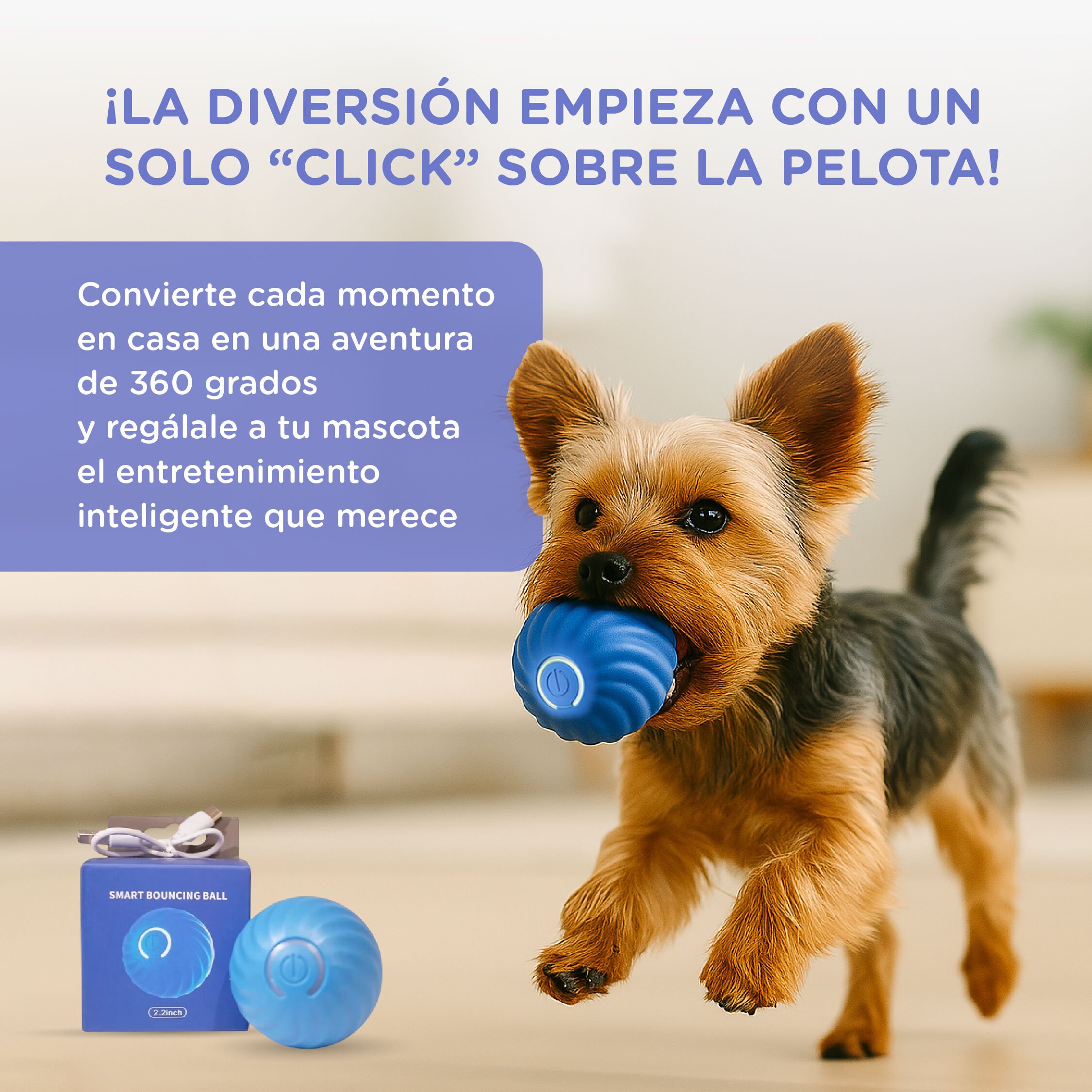 Pelota Interactiva Inteligente con Luces LED para Perros &ndash; TheKingPet, , large Imagen numero 6