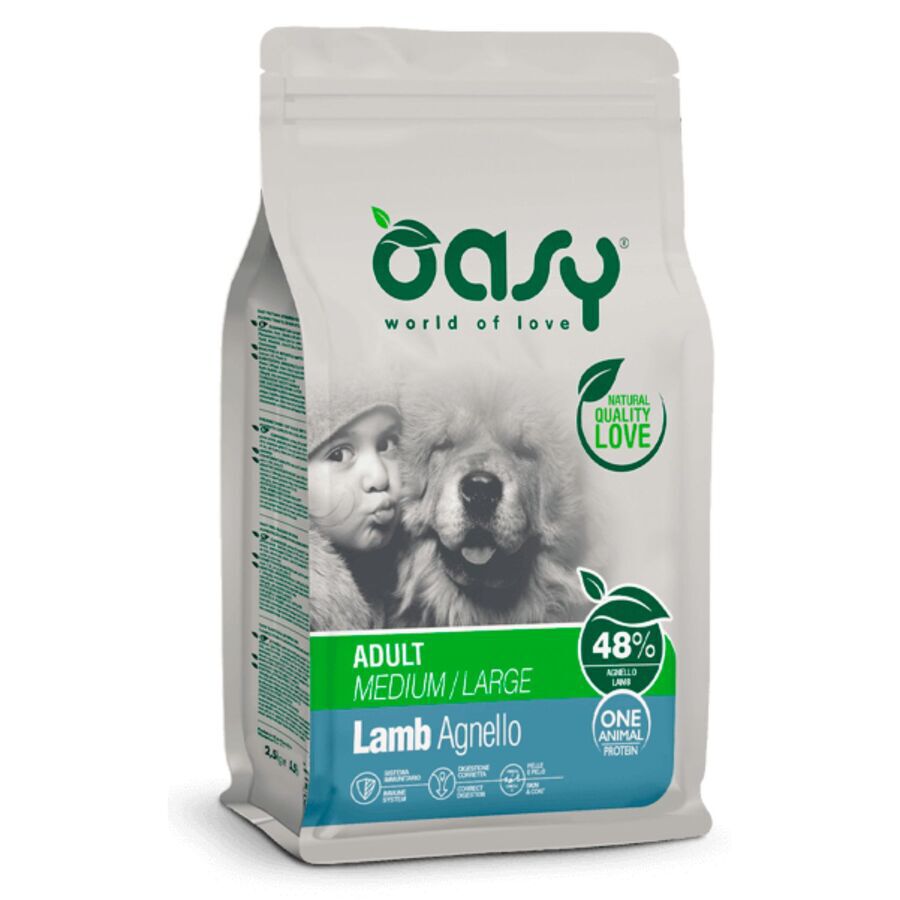 OASY ONE PRO PERRO ADULT M/L CORDERO 2.5KG, , large Imagen numero 1