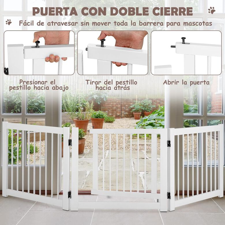 COSTWAY Barrera Plegable de 3 Paneles para Perros 210 x 61 x 1,8 cm para Perros thumbnail