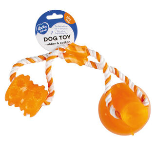 Duvo Juguete Perro Cuerda Con Ventosa Naranja para perro
