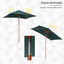 Outsunny Sombrilla de Jardín 200x150x235 cm Parasol de Terraza Rectangular Inclinable con Anti-UV Impermeable y Poste de Madera para Playa Patio Verde, , large indicador imagen numero 4