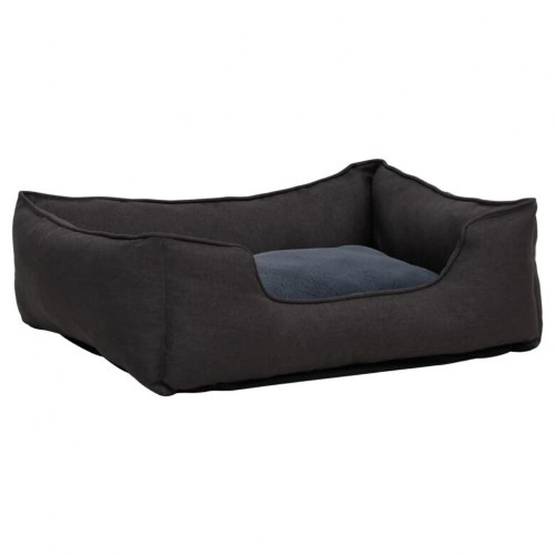 Vidaxl sofá acolchado rectangular con cojín gris oscuro para perros, , large image number null