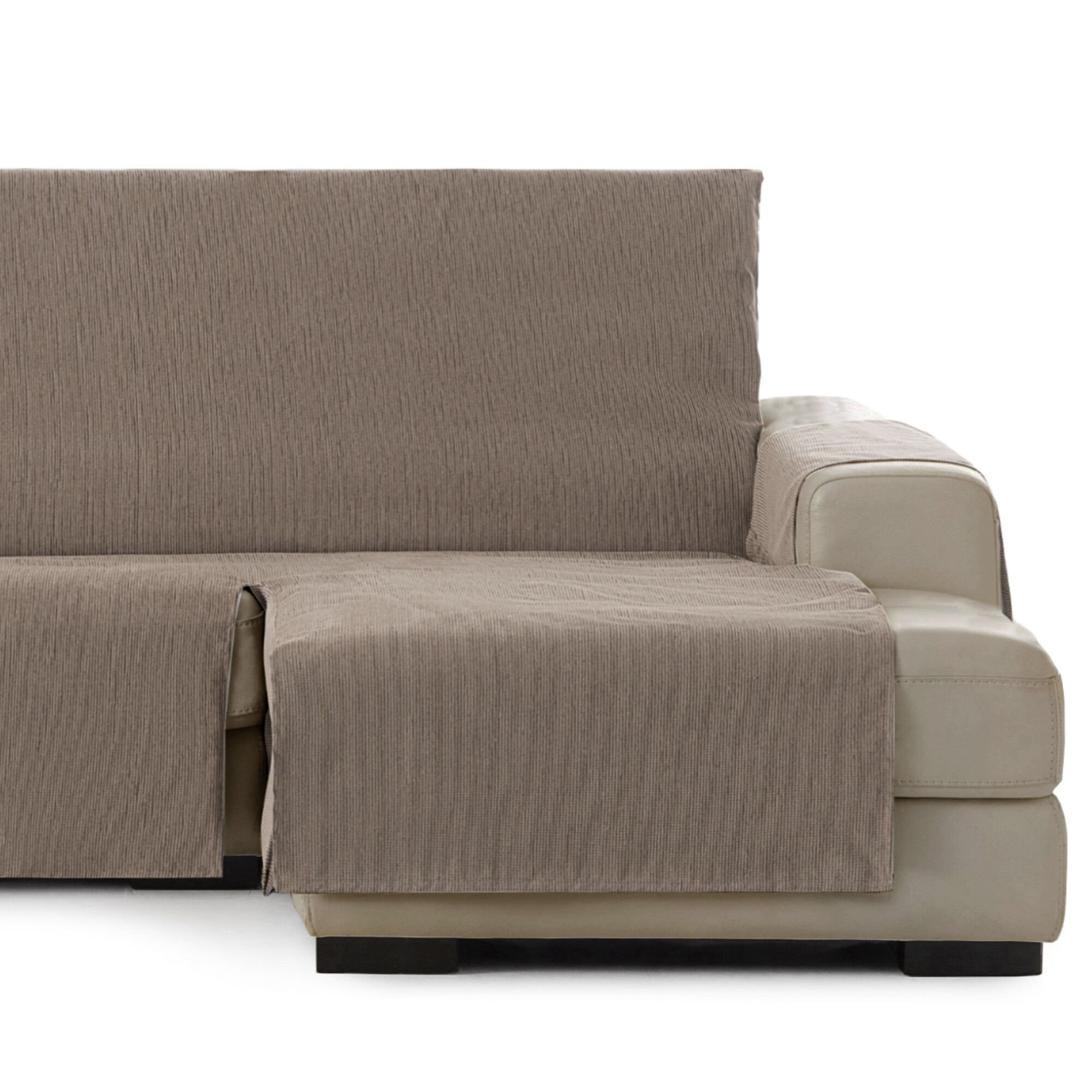 Vipalia Protector Funda Chaise Longue Lisa. Cubresofa Chenilla. Dise&ntilde;o Elite. Color Vison. Chaise Corto Derecha, , large Imagen numero 1
