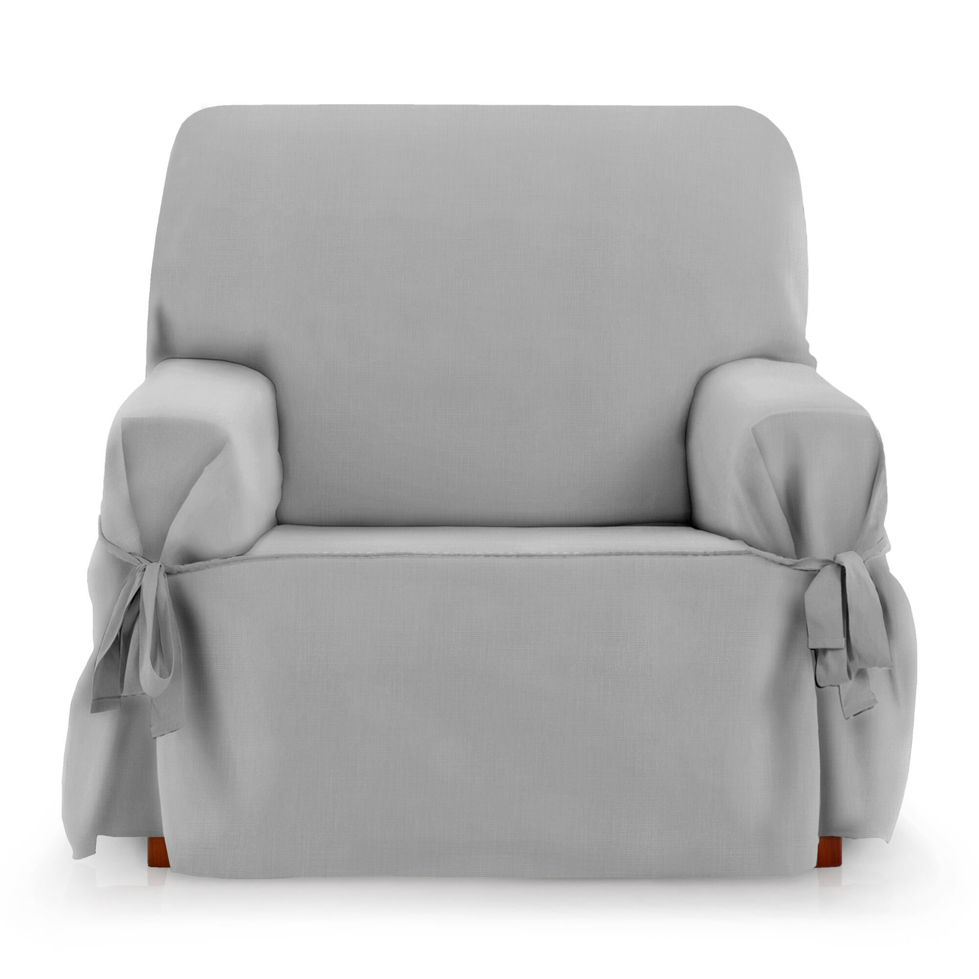 Protector Funda Sofa 3 Plazas con lazos. Color Gris Oscuro. 3 plazas (180 - 230 cm), , large Imagen numero 5