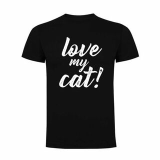 Camiseta hombre "Love my cat" color Negro