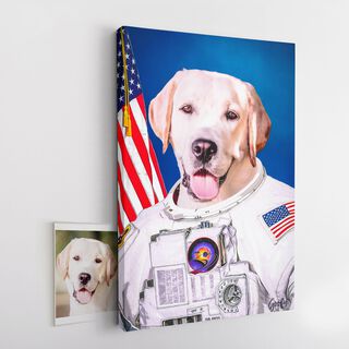 Pet Story Retrato Personalizado de Mascota Lienzo Astronauta
