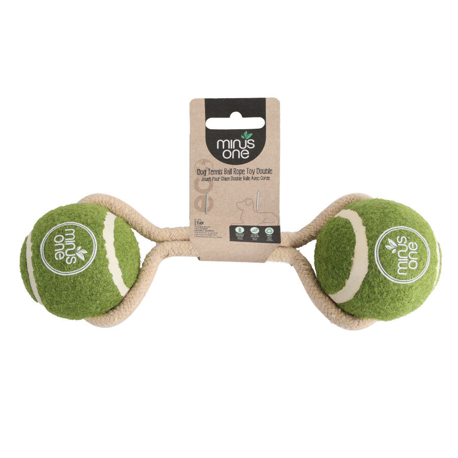 Minus One Tennis Ball Rope Double Meadow pelota para perros thumbnail