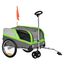 PawHut Remolque de Bicicleta 2 en 1 Verde para perros, , large indicador imagen numero 1
