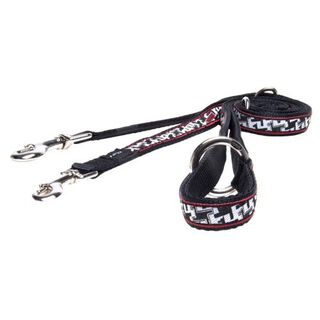 Correa doble Scooter de nylon para perros color Negro Hundodog