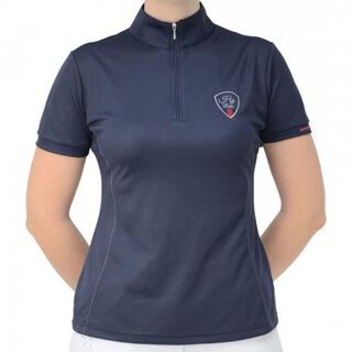 Camiseta deportiva para hípica Signature para mujer color Azul Marino/Rojo