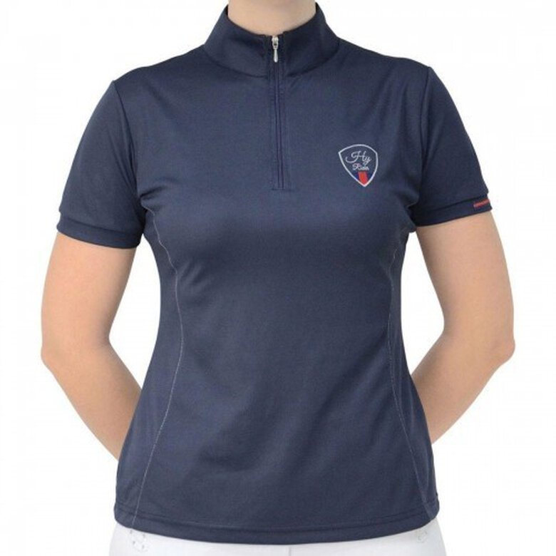 Camiseta deportiva para hípica Signature para mujer color Azul Marino/Rojo, , large image number null