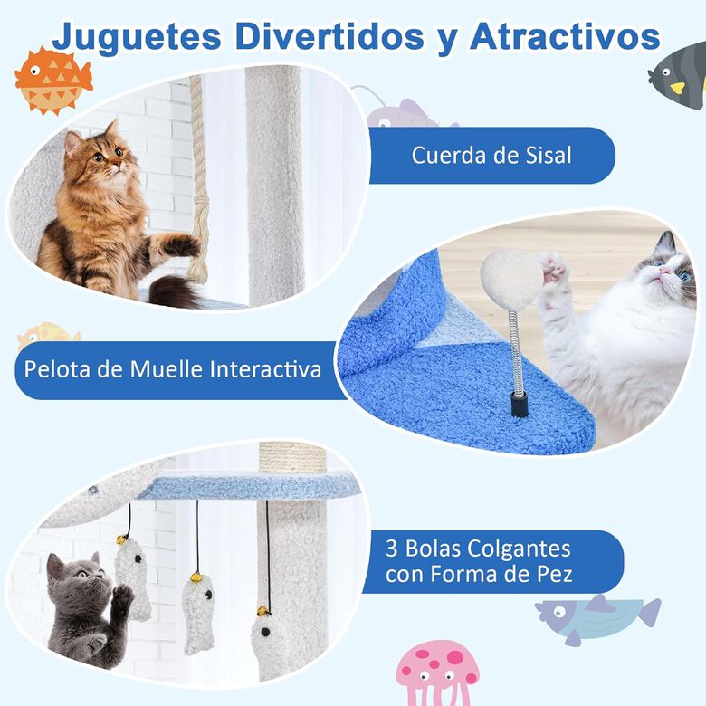 COSTWAY Árbol con Temática Oceánica para Gatos thumbnail