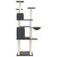 vidaXL Rascador para gatos con postes de sisal gris oscuro 166 cm, , large indicador imagen numero 3