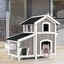 COSTWAY Casa para Gatos de Madera, Caseta para Gatos de 2 Pisos para Exteriores con Puertas de Escape, Techo Asf&aacute;ltico Impermeable, Refugio para Gatitos de Interior y Exterior para Balc&oacute;n y Patio, , large indicador imagen numero 2
