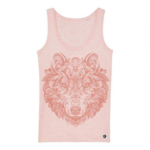 Camiseta de tirantes Ralf Nature lobo mandala rosa