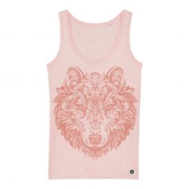 Camiseta de tirantes Ralf Nature lobo mandala rosa