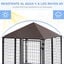 PawHut Perrera de Exterior con Techo 141x141x153 cm Corral para Perros de Jardín Parque para Mascotas con Malla de Metal y Puerta con Cerradura para Terraza Balcón Patio Negro, , large indicador imagen numero 4