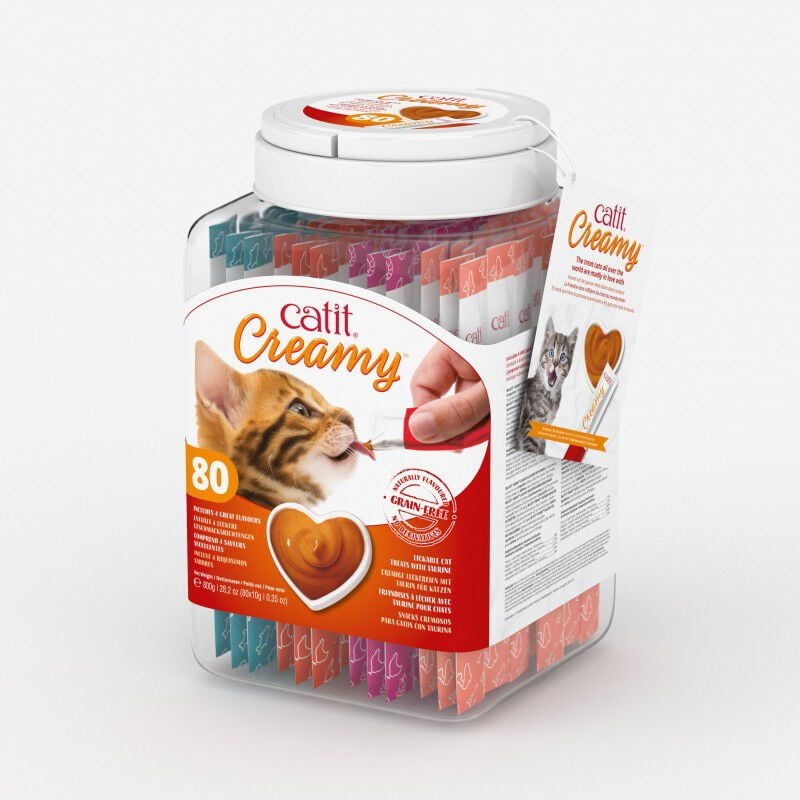 Snack liquido para gato Catit creamy surtido 80x10g, , large Imagen numero 1