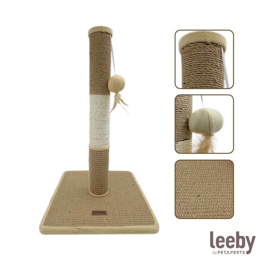 Leeby Mimi rascador de sisal y terciopelo con juguete para gatos thumbnail