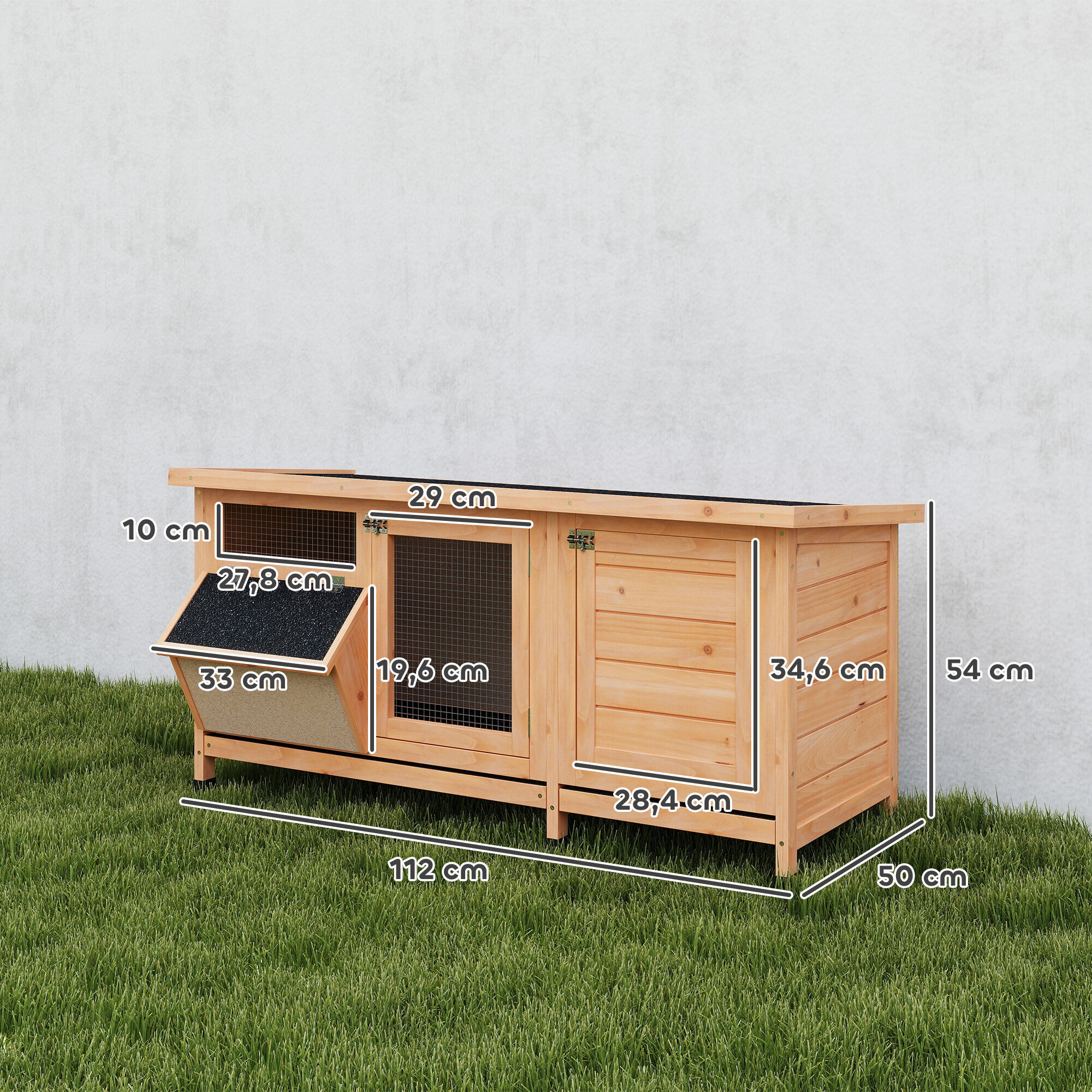 PawHut Conejera de Exterior Amarillo, , large Imagen numero 3