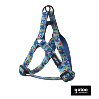 Gotoo Arnés estampado tie die azul para perro
