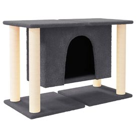 VidaXL Rascador pequeño con cueva gris oscuro para gatos
