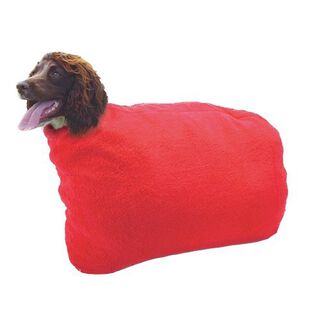 Toalla bolsa de secado para perros color Rojo