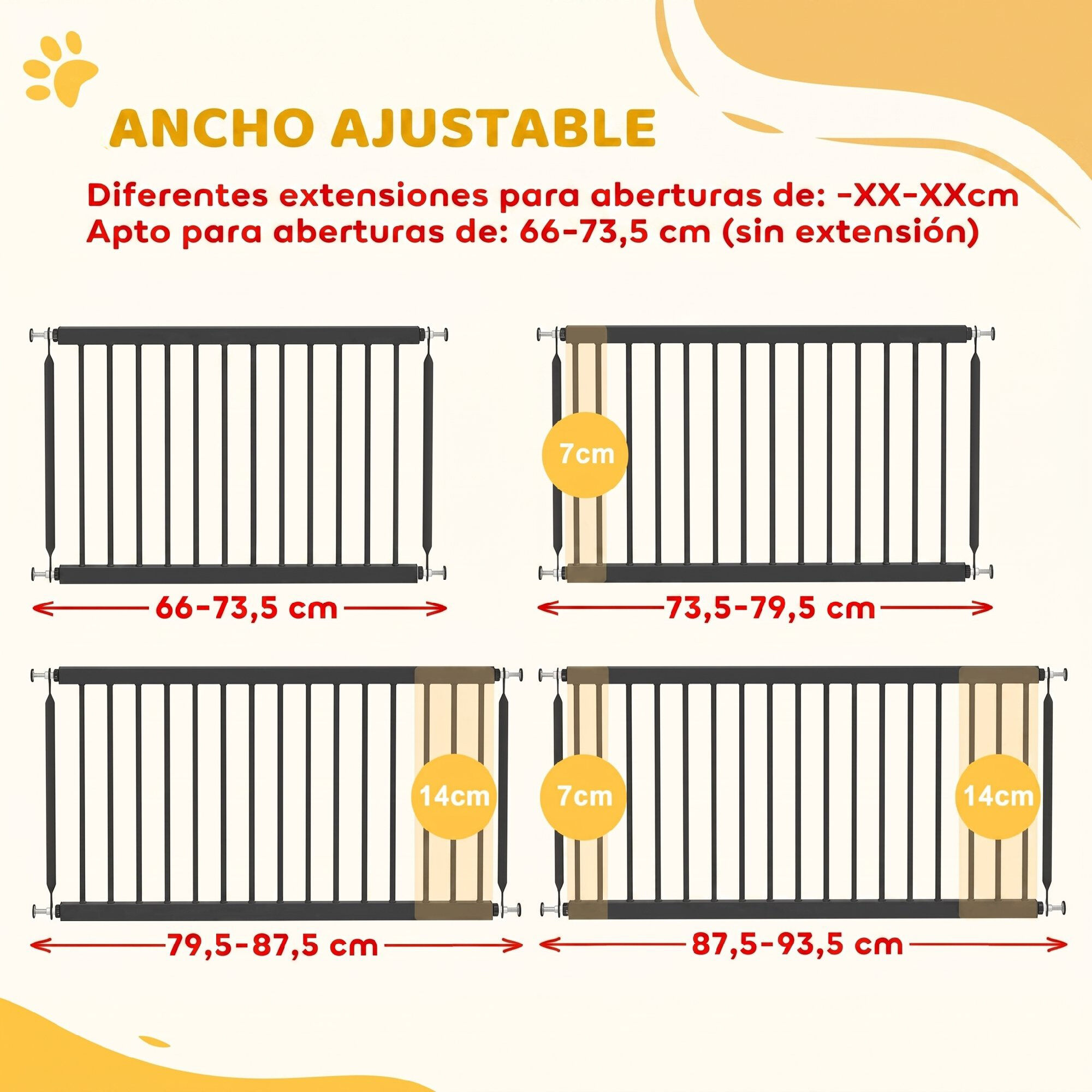PawHut Barrera de Seguridad Negro, , large Imagen numero 5