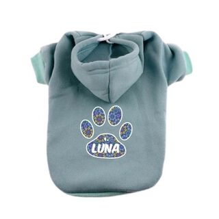 Sudadera Huella para perros color Celeste