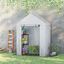 Outsunny Invernadero de Jardín 143x73x195 cm Vivero Casero de Acero con 2 Estantes y Puerta Enrollable para Cultivos Plantas Macetas Flores Patio Exterior Blanco, , large indicador imagen numero 2