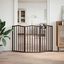 vidaXL Puerta para perros plegable 3 paneles álamo marrón roble 150 cm, , large indicador imagen numero 3