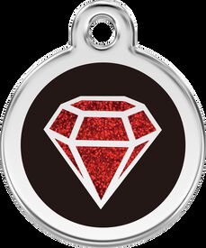 Red Dingo Placa Identificativa Purpurina Negra para perros y gatos