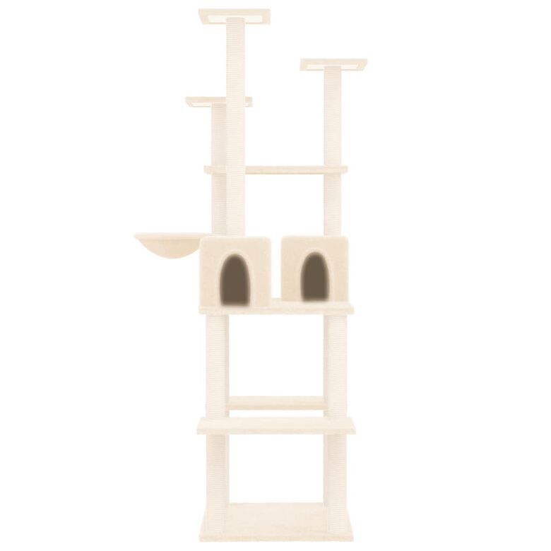 VidaXL Poste Rascador grande con varios niveles crema para gatos thumbnail