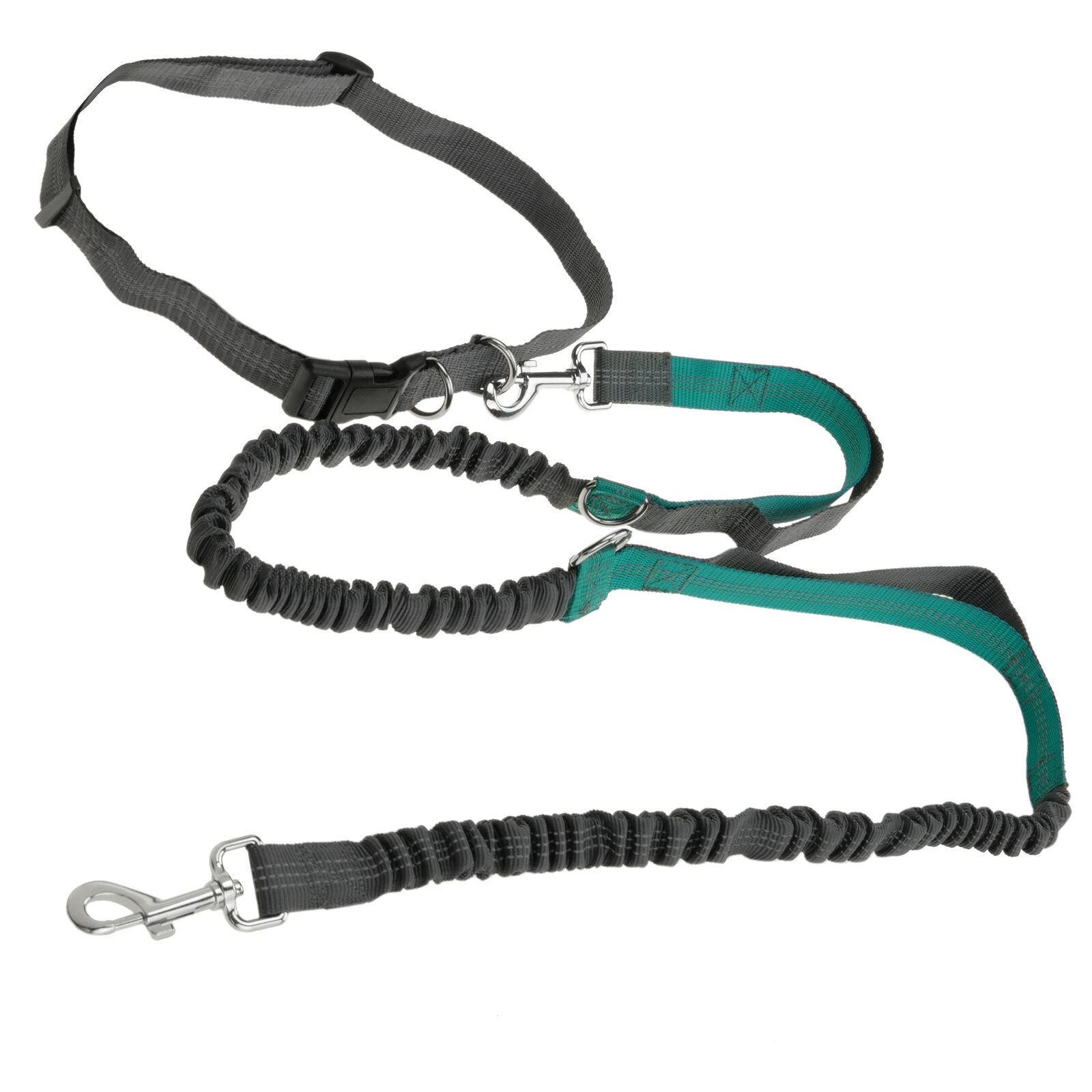 Correa ajustable para perros de jogging 160-220 cm. Correa manos libres el&aacute;stica y reflectante con cintur&oacute;n, , large Imagen numero 1
